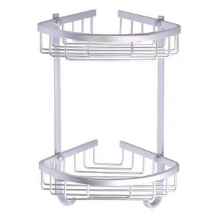 Полка угловая Azario ALTRE AZ-814-2 двухэтажная, матовый хром